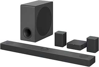 S80QR 5.1.3ch Sound bar with 4ch Rear Speakers, Center Up-Firing, Dolby Atmos DTS:X, Works with Airplay2, Spotify HiFi, Alexa, High-Res Audio, Synergy TV, Meridian