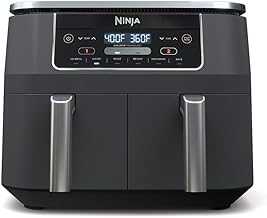 DZ201 Foodi 8 Quart 6-in-1 DualZone 2-Basket Air Fryer with 2 Independent Frying Baskets, Match Cook & Smart Finish to Roast, Broil, Dehydrate & More for Quick, Easy Meals, Grey