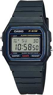 F91W Series | Digital Watch | Water Resistant | LED Light | 1/100 SEC Stopwatch | Regular Time Keeping (HR, Min, SEC, PM, Date, Day) | Daily Alarm | Lightweight | 7 Year Battery