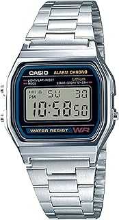 A158WA Series | Unisex Digital Watch | Vintage | WR | 100 SEC Stop Watch | Daily Alarm | Regular Time Keeping: Hour, Minute, Second, PM, Date, Day | Led Light | 7 Yr Battery