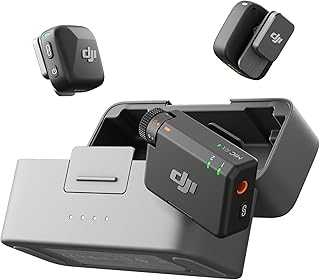 Mic Mini (2 TX + 1 RX + Charging Case), Wireless Microphone for iPhone/Camera/Android, Ultralight, Detail-Rich Audio, 48h Use, Noise Cancelling, Automatic Limiting, Vlog, Streaming