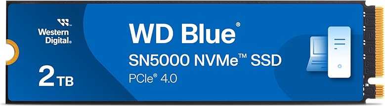 2TB WD Blue SN5000 NVMe Internal Solid State Drive SSD - PCIe Gen 4.0, M.2 2280, Up to 5,150 MB/s - WDS200T4B0E