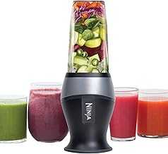 Fit Compact Personal Blender, Portable Blender for-Smoothies, Shakes, Food Prep, and Frozen Blending, 700-Watt Base, (2) 16-oz. Cups and Spout Lids, Black QB3001SS