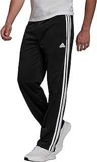 Men's Essentials Warm-up Open Hem 3-stripes Tracksuit Bottoms, Black-white,