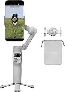 Osmo Mobile 7 Gimbal Stabilizer for iPhone, Android, Built-in Tripod, Ultra-Light, Comfortable Grip, 3-Axis Phone Gimbal, ActiveTrack 7.0, ShotGuides, One-Tap Edit, 10hrs Use, Phone Charging