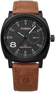 Luxury Men Quartz Luminous Watch Fashion Sport Leather Strap Wristwatches (black)