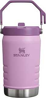 IceFlow Flip Straw Jug with Handle 40 oz| Twist On Lid and Flip Up Straw | Leak Resistant for Travel and Sports | Insulated Stainless Steel | BPA-Free | Lilac