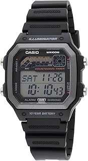 WS1600H Series | Men’s Watch | Sports Design | Stopwatch | Countdown Timer | LED Light with Afterglow | 100M WR | Daily Alarm | Auto Calendar | World Time | 10 Year Battery