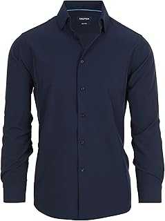 Slim Fit Mens Dress Shirts Long Sleeve Button Down Wrinkle Free Formal 4-Way Stretch