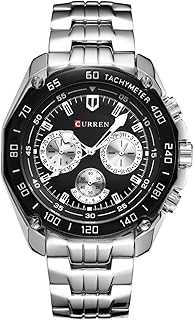Fashion Quartz Watch Men's Casual waterproof Military Army Wristwatch New Full steel Watch (black)