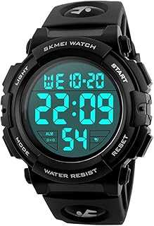 Large Face Digital Men’s Watch Sports Waterproof LED Military Wristwatches Chronograph Alarm Clock