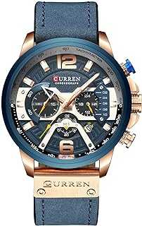 Mens Luxury Watches Business Chronograph Dress Waterproof Leather Strap Analog Quartz Wrist Watch
