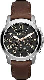 Men's Grant Quartz Stainless Steel and Leather Chronograph Watch