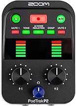 PodTrak P2 Podcast Recorder with 2 USB Mic Inputs, 2 Headphone Outputs, AI Noise Reduction, Tone & COMP Effects, Remote Guest Recording, SD Cards up to 1TB, Battery Powered, & USB-C Powered