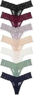 Women's Lace Thong Underwear, Panties for Women, Multi Pack (XS-XXL)