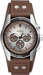 Men's Coachman Quartz Stainless Steel and Leather Chronograph Watch