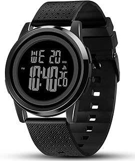 Mens Watch Ultra-Thin Digital Sports Watch Waterproof Stainless Steel Fashion Wrist Watch for Men Women