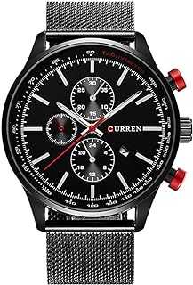 Watches Mens Stainless Steel Quartz Watch Men Casual Waterproof Clock Men Sport Wristwatch (black black)