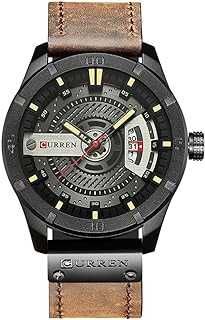 Men Quartz-analog Watches Military Sport black Wristwatch Leather Band 8301