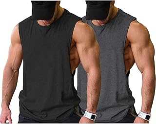 Men Workout Tank Top Gym Bodybuilding Sleeveless Muscle T Shirts Cut Off Shirts