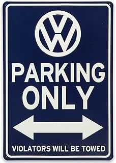 Volkswagen Parking Only Metal Sign - Vintage Volkswagen Sign for Garage or Man Cave