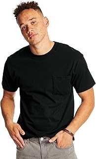 Men's Heavyweight Pocket T-Shirt, Beefy-T Full-Cut Cotton Pocket Tee for Men, Crewneck T-Shirt For Men, 1 or 2 Pack