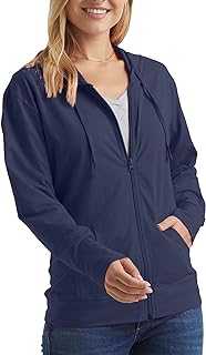 Women’s Slub Knit Full-Zip Hoodie, Textured Cotton Zip-Up T-Shirt Hoodie for Women