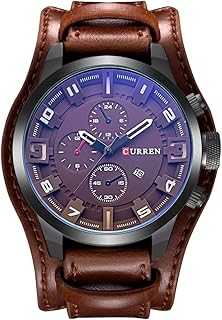 Original Men's Sports Waterproof Leather Strap Date Wrist Watch 8225