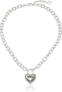 "Basic" Silver Framed Heart Logo Pendant Necklace, 18" + 2" Extender