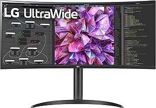 UltraWide QHD 34-Inch Curved Computer Monitor 34WQ73A-B, IPS with HDR 10 Compatibility, Built-In-KVM, and USB Type-C, Black