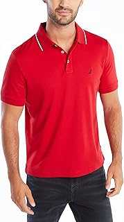 Men's Classic Fit Short Sleeve Dual Tipped Collar Polo Shirt