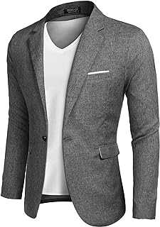 Men's Blazer Casual Sport Coats Slim Fit One Button Suit Jacket Lightweight Sports Jacket