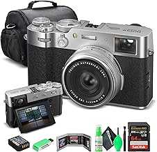 X100VI Digital Camera (Silver) (16821822) + 64GB Card + Card Reader + Carrying Case + Memory Card Wallet + Cleaning Kit Bundle