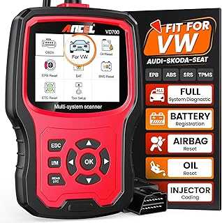 ANCEL VD700 OBD2 Diagnostic Code Reader Scan Tool Fit for Volkswagen Audi VW Skoda Seat, All Functions OBD11 Scanner for VAG Vehicles with Battery Registration EPB Reset (Upgraded VD500)