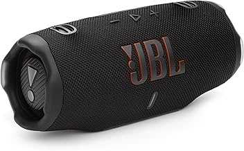Charge 6 - Portable Waterproof & Drop-Proof Bluetooth Speaker, Bold Pro Sound with AI Sound Boost, 28Hrs of Playtime, Built-in powerbank & Comes with a Sturdy/Removable Carrying Strap (Black)