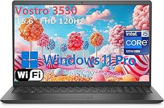 15.6" 3530 Laptop Computer for Home & Business Student, Intel 10-Core i5-1334U (Beat i7-1250U), 16GB RAM, 512GB PCIe SSD, 120Hz FHD Vostro Laptop, WiFi, Bluetooth, Carbon Black, Windows 11 Pro