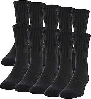 Men's Active Cotton Crew Socks, 10-pairs