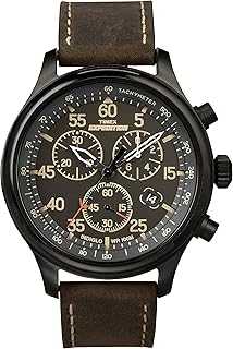 Expedition Field Chronograph 43mm Men’s Analog Watch | INDIGLO Backlight | Durable Comfortable Adjustable Strap | Rugged Outdoor Watch | 100M Water Resistance